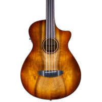 Breedlove Pursuit Exotic S Concerto CE Acoustic Electric Fretless Bass. Amber Myrtlewood