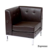Wall Street Faux Leather Corner Chair - Wall Street Corner Chair, Espresso Faux Leather