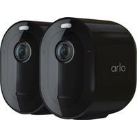 Arlo - Pro 4 Spotlight Camera  Indoor/Outdoor 2K Wire-Free Security Camera with Color Night Vision (2-pack) - Black