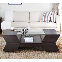 Furniture of America Anjin Enzo Contemporary Two-tone Multi-storage Coffee Table - Espresso
