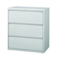 8000 Series 36" Wide 3-Drawer Lateral File Cabinet, Light Gray - Locking - Grey - Steel/Metal