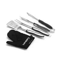Cuisinart - 3 Piece Grilling Tool Set with Grill Glove - black