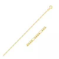 14k Yellow Gold Figaro Anklet 1.3mm (10 Inch)