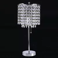 Glam Hanging Crystal Table Lamp in Chrome
