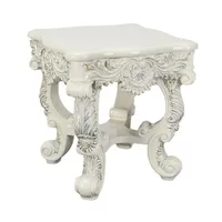 ACME Adara End Table, Antique White Finish