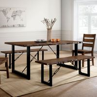Furniture of America Terele Industrial Walnut 70-inch Dining Table - Walnut