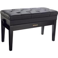 Roland RPB-D500 Duet Size Piano Bench with Vinyl Seat and Music Compartment, 19.29-23.23" Adjustable-height, Polished Ebony