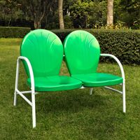 Griffith Grasshopper Green Finish Metal Outdoor Loveseat - Green