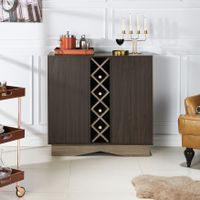 Furniture of America Lymu Contemporary Brown Wood 5-shelf Wine Cabinet - Wenge