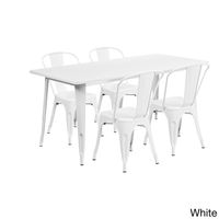 Metal Indoor Table Set - White