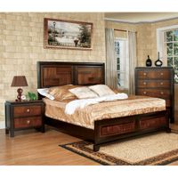Furniture of America Duo-tone 3-piece Acacia and Walnut Bedroom Set - Cal. King