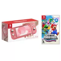 Nintendo - Switch LITE Coral + Super Mario Wonder BUNDLE