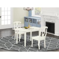 Dining Room Set - Wooden Dining Table with Butterfly Leaf and Dining Room Chairs (Color, Pieces  & Seat Type Options) - NOKE3-LWH-W