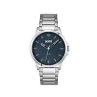 Hugo Boss - Mens First Silver-Tone Stainless Steel Watch Blue Dial