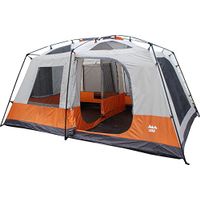 WFS 8-Person 2-Room Cabin Camping Tent with Rain Fly, Orange