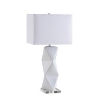 Geometric Ceramic Base Table Lamp White