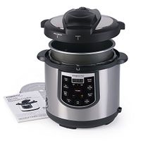 Presto 6 quart Electric Pressure Cooker - Stainless and Black, Silver