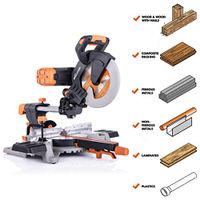 Evolution Power Tools R255SMSDB 10" Multi-Material Double Bevel Sliding Compound Miter Saw