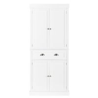 Modern Single Drawer Double Door Wardrobe Storage Cabinet - White