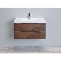 Eviva Smile 36-inch Rosewood Modern Bathroom Vanity Set with Integrated White Acrylic Sink - wall mount