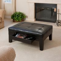 Chatham Dark Espresso Bonded Leather Storage Ottoman by Christopher Knight Home - Chatham Brown  Leather Storage Ottoman
