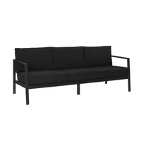 Albin Aluminum Outdoor 3 Seater Sofa Black