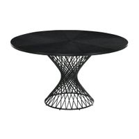 Cirque 54" Round Mid-Century Modern Pedestal Dining Table - Black