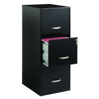 Space Solutions 3-drawer Black Steel File Cabinet - Black - Letter