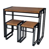 |rb SPACE - Urban Small Dining Table Set - Black With Brown