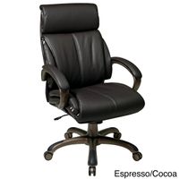 Office Star Products 'Work Smart' Eco Leather Seat and Back Executive Chair Model ECH6880 - Espresso Eco Leather Executive Chair, Cocoa Base