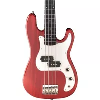 Oscar Schmidt OSB-400C-TR Bass Guitar. Maple Neck, Trans Red