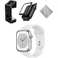 Apple Watch Series 8 GPS 41mm Silver Aluminum Case with White Sport Band M/L White Bundle