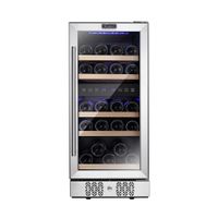 15 in. Double Zone 29-Bottle Built-In and Freestanding Wine Chiller Refrigerator in Stainless Steel - Stainless Steel
