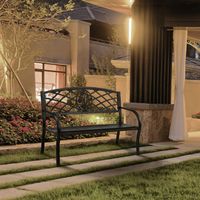Furniture of America Narcissus Black Outdoor Bench - Powdered Black