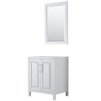 Daria 30-inch Single Vanity, No Top, 24-inch Mirror - White