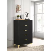 Kendall 5-Drawer Chest Black and Gold