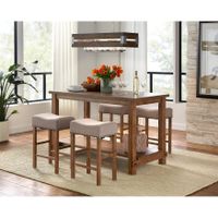 Simple Living Hathaway 5-Piece Nailhead Counter Height Dining Set - Driftwood