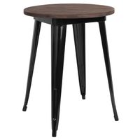 Lancaster Home Metal/Wood Round Table - Black
