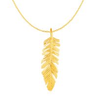 Feather Pendant in 10k Yellow Gold (18 Inch)