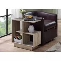 Accent Table/ Side/ End/ Narrow/ Small/ 3 Tier/ Living Room/ Bedroom/ Laminate/ Brown/ Contemporary/ Modern