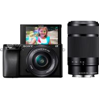Sony - Alpha 6100 Mirrorless Camera 2-Lens Kit with E PZ 16-50mm and E 55-210mm Lenses - Black