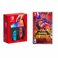 Nintendo - Switch OLED Neon (Red/Blue) + Pokemon Scarlet BUNDLE