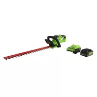 Greenworks - 24-Volt 22-Inch Cordless Hedge Trimmer (1 x 4.0Ah Battery and 1 x Charger) - Black/Green