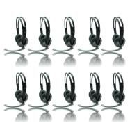 iMicro 10 Pack SP-IMME282 Wired USB Headphones with Microphone and Volume Control