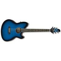 Ibanez Talman Series TCY10E Acoustic Electric Guitar, Rosewood Fretboard, Transparent Blue Sunburst High Gloss