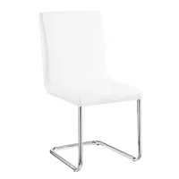 ACME Palton Side Chair (Set-2), White Synthetic Leather & Chrome Finish