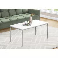 Coffee Table/ Accent/ Cocktail/ Rectangular/ Living Room/ 40"L/ Metal/ Laminate/ White/ Grey/ Contemporary/ Modern