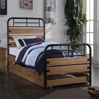 Adams Industrial Twin Bed with Optional Trundle, Antique Oak - Trundle Only