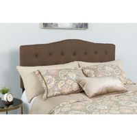 Arched Button Tufted Upholstered Headboard - Dark Brown - Queen