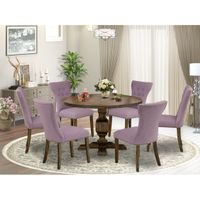 Dining Table Set Includes a Dining Table and Dahlia Parson Chairs - Distressed Jacobean Finish (Pieces Option) - I3GA7-740